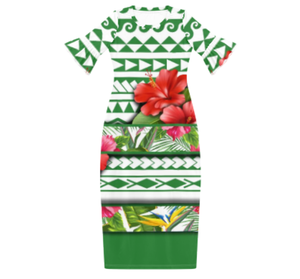 Vestido de talla grande para mujer, prenda de vestir, estilo Samoan, polinesiano, Puletasi, granate, informal, floral, XXXXL talla grande, venta al por mayor - Product Image 3