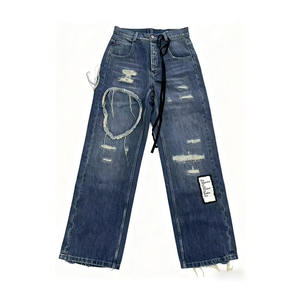 Yüksek kaliteli kadın rahat kot pantolon düz bacak orta bel kadın pantolon - Product Image 6