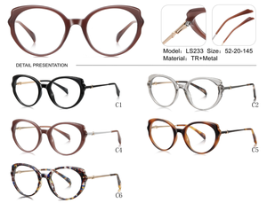 Montures <span class=keywords><strong>de</strong></span> lunettes rondes pour femmes, style rétro TR90, anti-lumière bleue, à monture complète, personnalisables avec logo, pour usage quotidien, vente en gros - Product Image 4