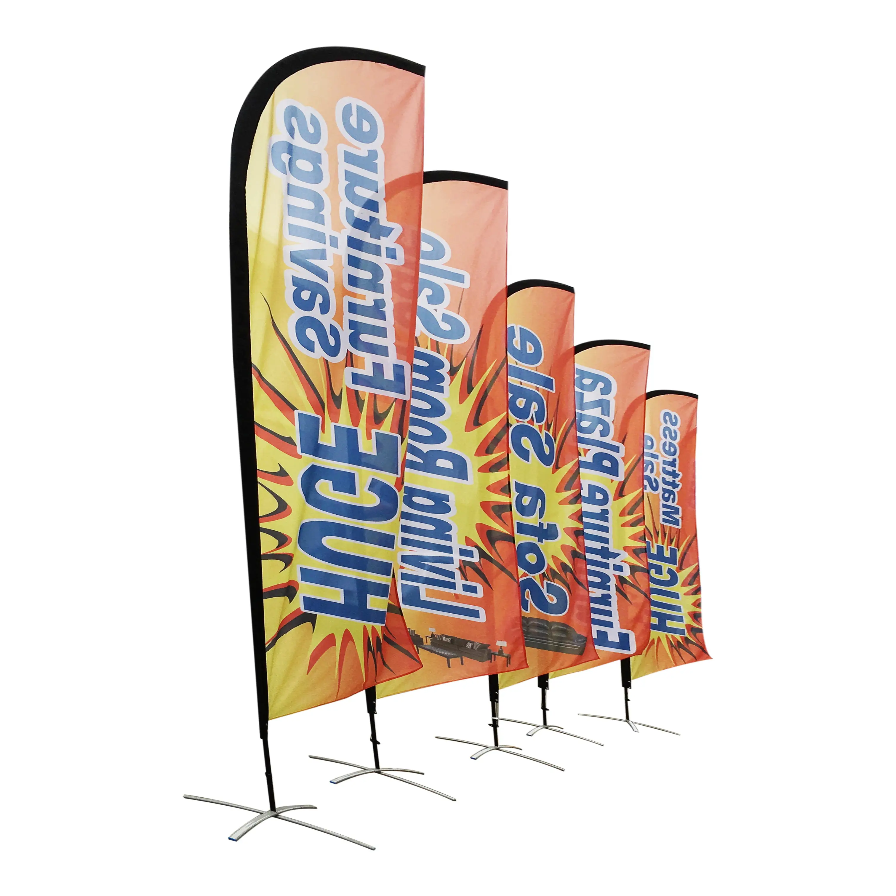 New Product China Factory Direct Sale Cheap Price Custom Feather Banner Straight Concave Convex Beach Flag Campaign Flags