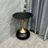 Table basse moderne de luxe portable, ronde, en métal, de style scandinave, pour le salon, le chevet ou la chambre à coucher
