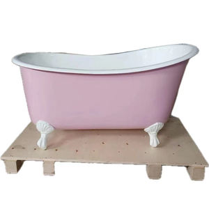 <span class=keywords><strong>Bañera</strong></span> de Hierro Fundido Rosa Personalizada Beigelai BGL-70, Diseño Tradicional, Función de Remojo, Independiente, Cromada, para Villa - Product Image 1
