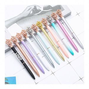 Bolígrafo de Metal Duradero con Diseño de Corona y Marca Personalizada - Elegante Regalo Promocional para Niños y Adultos, Impresión en Serigrafía - Product Image 1