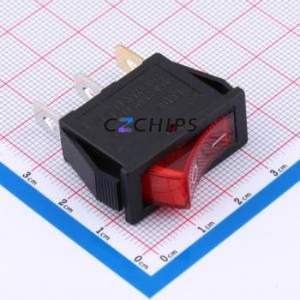 HX KCD3-3P Rocker Switch Through hole Component (THT) Switch Red Solder Tab Red 15A - Product Image 1