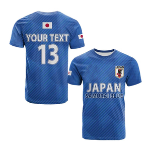 Yatagarasu ถือลูกบอลสีแดงแชมเปี้ยนทีม<span class=keywords><strong>โลก</strong></span><span class=keywords><strong>2022</strong></span>ญี่ปุ่นซามูไรเสื้อฟุตบอลสีฟ้าติดฟูจิซากุระพระอาทิตย์ตกเสื้อยืดฟุตบอลโปโล - Product Image 3