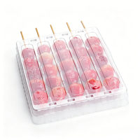 Boîtes en plastique transparentes personnalisables, sûres pour les animaux de compagnie, jetables, recyclables, pour emballages alimentaires avec couvercles, pour sucettes glacées Tanghulu et brochettes de fruits