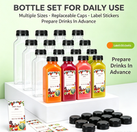 Bouteilles en plastique pour boissons avec couvercles hermétiques, contenants à jus réutilisables et jetables, logo personnalisé disponible pour le café froid
