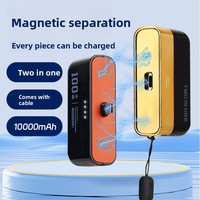 Batterie externe détachable 10000mAh avec câble intégré, charge rapide 22.5W, chargeur portable ultra-plat