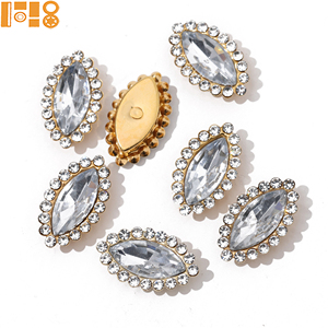 Nouveauté : Bordure en strass en cristal <span class=keywords><strong>marquise</strong></span> acrylique 5*10, strass cousus à la main, strass en vrac, accessoires de vêtements DIY, vente en gros - Product Image 4