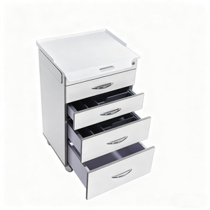 Armoire dentaire mobile moderne, chariot silencieux à roulettes en silicone avec tiroirs pour le stockage en clinique, bureau, laboratoire - Product Image 6