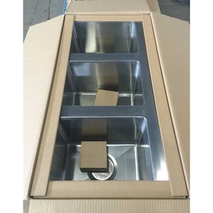 <span class=keywords><strong>Lavello</strong></span> Triplo in Acciaio Inox 304 per Uso Alimentare, <span class=keywords><strong>Lavello</strong></span> da Incasso con Scarico Centrale, <span class=keywords><strong>Lavello</strong></span> Commerciale per Cucina di Piccole <span class=keywords><strong>Dimensioni</strong></span> - Product Image 1