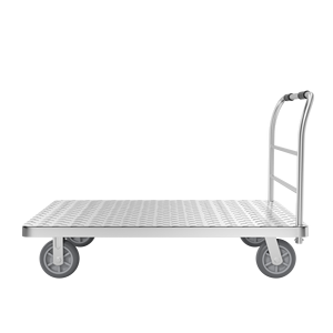 Chariot à main à plateforme en acier de taille 128*80cm, robuste, à 4 roues, pour entrepôt - Product Image 4