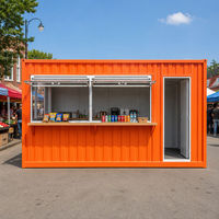 Kiosque-bar conteneur, café en conteneur maritime, stand alimentaire extérieur 10ft 20ft avec fenêtre relevable, peinture personnalisée