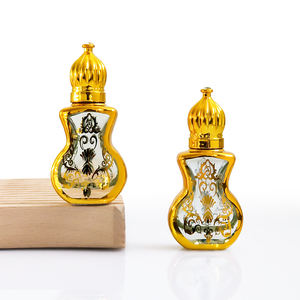 Nuevo Diseño Único Mini Botella de Perfume de Vidrio Dorado en Forma de Pera de 10 ml con Rodillo o Etiqueta - Product Image 2