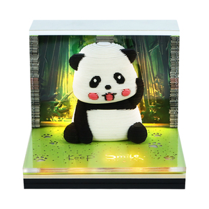 Blocco Note 3D Kawaii a Forma di Panda Gigante, Calendario 2027, Foresta di Bambù, Mascotte '<span class=keywords><strong>Keep</strong></span> Smile', Cubo di Carta con Luce LED, Regalo per Bambini - Product Image 2
