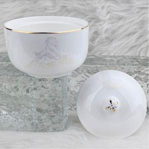 Service de table en porcelaine florale chinoise vintage, bol en céramique peint à la main, assiette ronde et petite soucoupe à sauce - Product Image 2