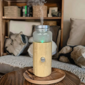 Dermey, 30ml, difusor de Aroma de escritorio de vidrio de madera maciza, aceite esencial para el hogar sin agua, Control de rotación de aromaterapia, respetuoso con el medio ambiente - Product Image 2