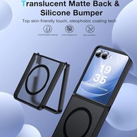 Étui pour Samsung Z Flip 7/8, coque de téléphone pliable, finition mate, protection magnétique, deux-en-un, bord souple, dos rigide en acrylique