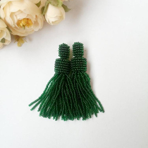 Handmade Magic Green tassel <b>earrings</b> - Product Image 1