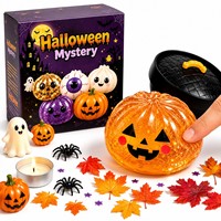 Boîte mystère Halloween Squishy : Citrouille, Fantôme, Œil, Maltose, Jouet à presser à rebond lent, Boulette vapeur, Anti-stress Fidget