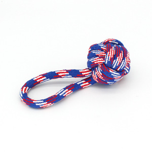 Classic Luxury Rope Single-Ear <b>Ball</b> <b>Dog</b> Chew Toy Knotted Design Model 2115 Teddy Golden Retriever Training Teething Daily - Product Image 2