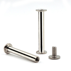 Rivets en acier au carbone à fente plaqués nickel, <span class=keywords><strong>vis</strong></span> de fixation Chicago pour livre - Product Image 1