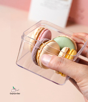 Nouveau Design Biscuit Pâtisserie Emballage de Dessert en Plastique Dur Cookie Transparent Tiramisu Conteneur Doux en Plastique Boîte Transparente Avec Couvercle