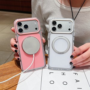 เคสโทรศัพท์แบบหมุนได้พร้อมแม่เหล็ก รุ่นหรูหรา สำหรับ iPhone 18 16 17 Pro Max 15 14 Plus 13 12 สีพื้น อะคริลิค ป้องกันแรงกระแทก - Product Image 3