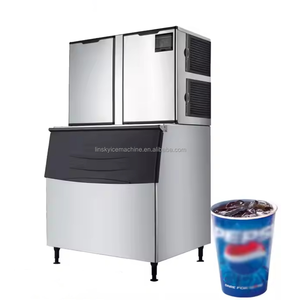 Năng lượng hiệu quả 1000kg/24H phong cách cổ điển lưu trữ công suất cao tự động Máy Làm Đá thương mại cho thanh - Product Image 3