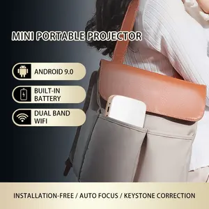 Yeni küçük Mini S-90 DLP küp Proyector akıllı Android 9 ev sineması Projecteur taşınabilir Mini 4k Video projektör