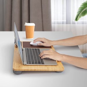 Minjoo Home Hot Selling Foldable Bamboo Laptop Stand PC <strong>Riser</strong> Cushioned Desk <strong>for</strong> <strong>Bed</strong> and Desk Use - Product Image 5