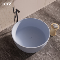 Baignoire autoportante ovale en pierre artificielle moderne avec garantie de 5 ans, surface solide sur mesure