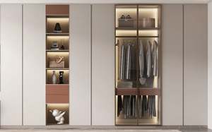 Muebles de hotel personalizados, armarios prefabricados modernos, puerta de cristal, tablero de partículas, armario de madera - Product Image 3