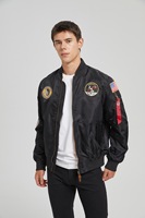 Vente en gros du fabricant, veste de pilote d'astronaute, patchs de printemps et d'automne, veste de baseball fine brodée pour hommes