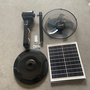 Ventilateur solaire domestique sur pied de 16 pouces avec panneau solaire, lumière anti-moustiques, alimentation hybride solaire et AC, autonomie de 10 à 12 heures - Product Image 4