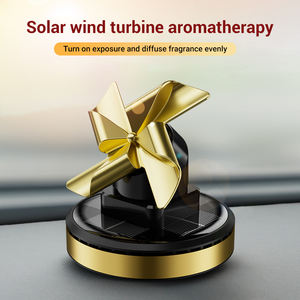 Ambientador Giratorio de Aromaterapia con Energía Solar, Adorno Moderno con Forma de Molino de Viento, 4 Tipos de Fragancias, Fragancia Ligera y Duradera para Autos - Product Image 3