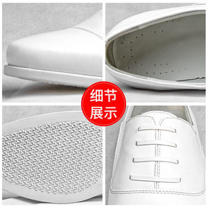 Chaussures habillées en cuir blanc pour hommes, idéales pour les occasions formelles et les mariages, respirantes, à enfiler, taille 255E - Product Image 5