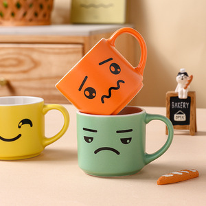 Cute Cartoon <b>Ceramic</b> Mugs 90Ml Porcelain Tea <b>Cups</b> With Smiley Faces For Gifts And Daily Use - Product Image 2