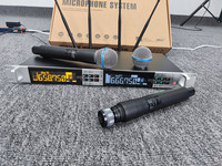 Microphone sans fil dynamique UHF professionnel à forte stabilité, 2 canaux, système de microphone pour les performances