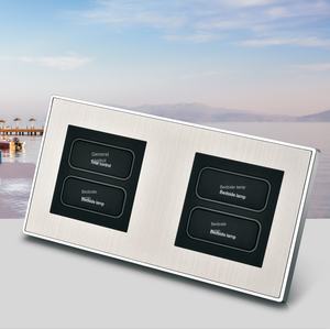 Interruptor de panel de vidrio templado tipo 86, interruptor oculto de pared de cinco orificios para el hogar - Product Image 5