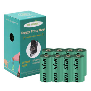 100% कंपोस्ट योग्य पर्यावरण के अनुकूल कुत्ते पूप अपशिष्ट पॉप बैग पूरी तरह से बायोडिग्रेडेबल कॉर्नस्टार्च सुगंधित पालतू पैदल चलना बैग मजबूत गंध - Product Image 1