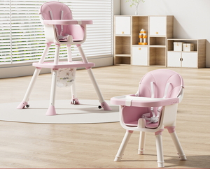 <span class=keywords><strong>Chaise</strong></span> haute multifonctionnelle 6-en-1 en plastique pour bébé avec hauteur réglable pour 0-12 mois, siège de repas portable pour tout-petit - Product Image 5