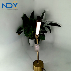 Wholesale Indoor Decorative Home Hotel Villa Modern Simple E14 Wood Grain <strong>Copper</strong> Led Table <strong>Lamp</strong> - Product Image 1