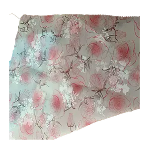 Hot Selling Dunne En Sierlijke Organza Jacquard Digitale Print Stof Voor Vrouwen Jurken