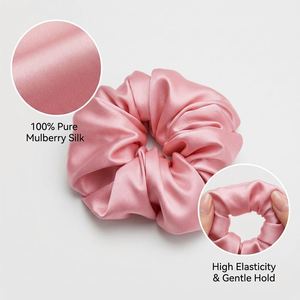 Non-Toxic Luxury Satin Ties 100% Pure Mulberry Scrunchy Set <b>Hair</b> <b>Bands</b> Silk Scrunchies Wedding Headpiece - Product Image 3