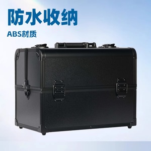 Estuche de Maquillaje Foshan, Caja de Almacenamiento de Cosméticos Color Oro Rosa con Cerradura, Asa Desmontable, Organizador de Belleza Portátil de Color Sólido para Uso Doméstico - Product Image 4