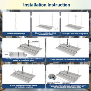 Luces Lineales de Alta Bahía en Existencia en EE. UU., CCT Ajustable, 2 Pies, 3 Pies, 4 Pies, Luz LED Lineal de Alta Bahía con Certificación UL ETL DLC - Product Image 6
