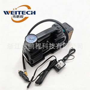 Compresor de Aire para Neumáticos Weitech de Doble Cilindro, 12V, Manómetro Analógico, Bomba de Aire para Auto con Luz LED - Product Image 2