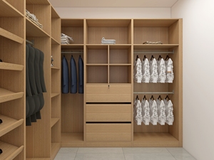 Armoire sur mesure contemporaine, finition en bois mélaminé, meubles de rangement pour chambre à coucher, pour maisons, villas et appartements - Product Image 2