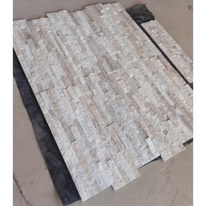 Revêtement mural en pierre empilée naturelle, économique et populaire, couleur blanc doré, pour la décoration extérieure des maisons - Product Image 2
